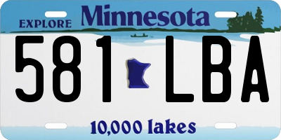 MN license plate 581LBA