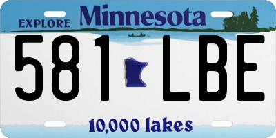 MN license plate 581LBE