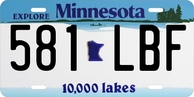 MN license plate 581LBF