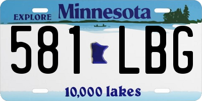 MN license plate 581LBG