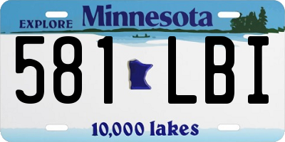 MN license plate 581LBI