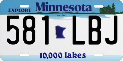 MN license plate 581LBJ