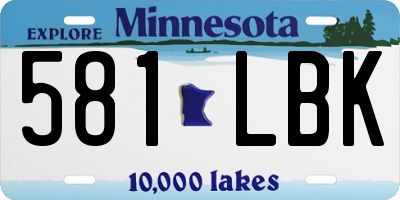 MN license plate 581LBK