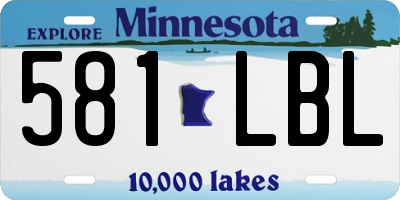 MN license plate 581LBL
