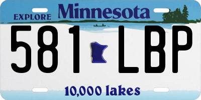 MN license plate 581LBP