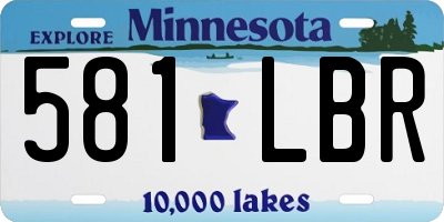 MN license plate 581LBR