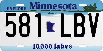 MN license plate 581LBV