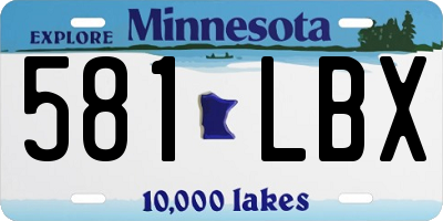 MN license plate 581LBX