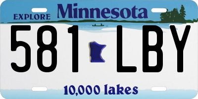 MN license plate 581LBY