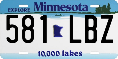 MN license plate 581LBZ
