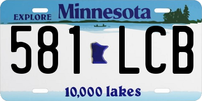 MN license plate 581LCB