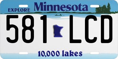 MN license plate 581LCD