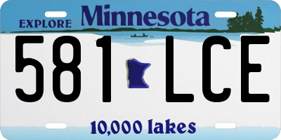 MN license plate 581LCE