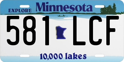 MN license plate 581LCF