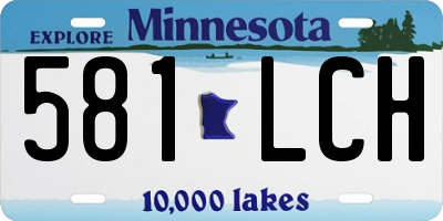 MN license plate 581LCH