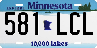 MN license plate 581LCL