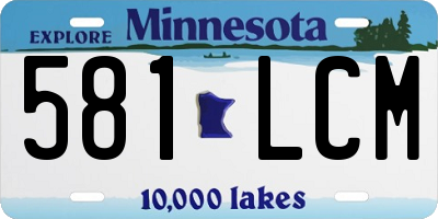 MN license plate 581LCM