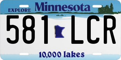 MN license plate 581LCR