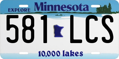 MN license plate 581LCS