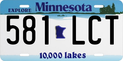 MN license plate 581LCT