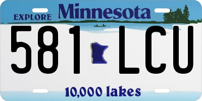 MN license plate 581LCU