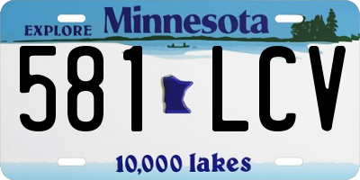 MN license plate 581LCV