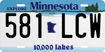 MN license plate 581LCW