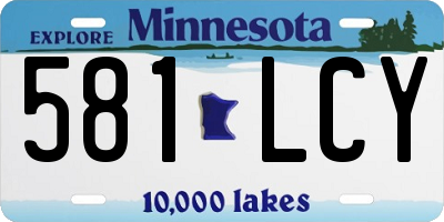 MN license plate 581LCY