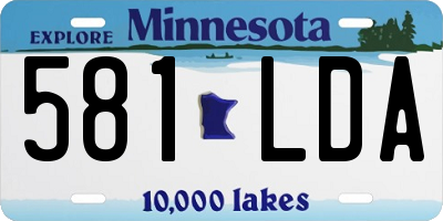 MN license plate 581LDA