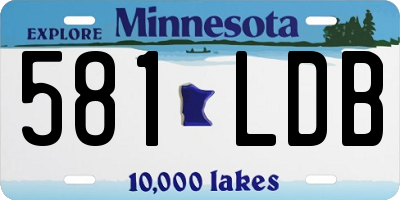 MN license plate 581LDB