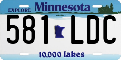 MN license plate 581LDC
