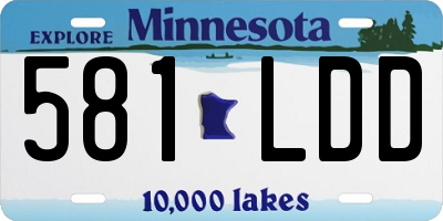 MN license plate 581LDD