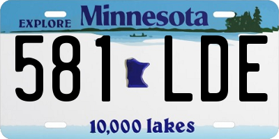 MN license plate 581LDE