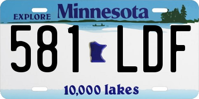 MN license plate 581LDF