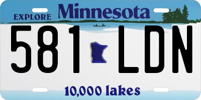 MN license plate 581LDN