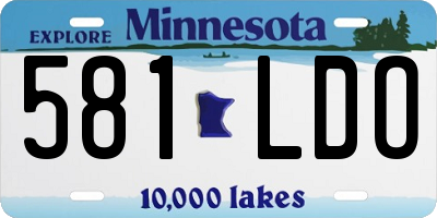 MN license plate 581LDO