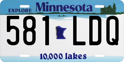 MN license plate 581LDQ