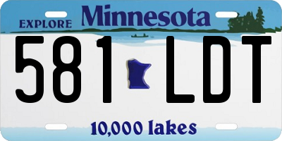MN license plate 581LDT