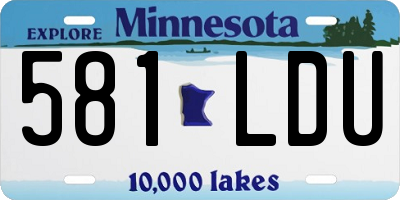 MN license plate 581LDU