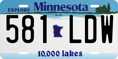 MN license plate 581LDW