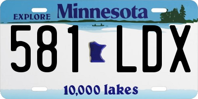 MN license plate 581LDX