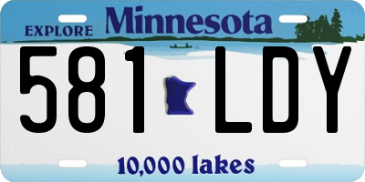 MN license plate 581LDY