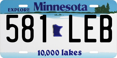 MN license plate 581LEB
