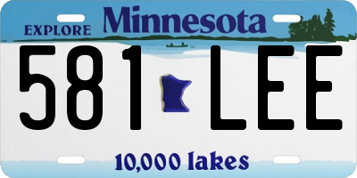 MN license plate 581LEE