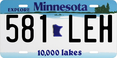 MN license plate 581LEH