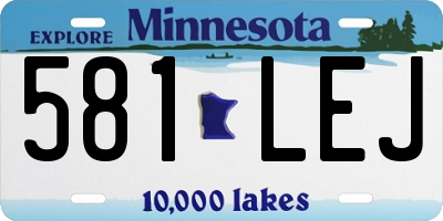 MN license plate 581LEJ