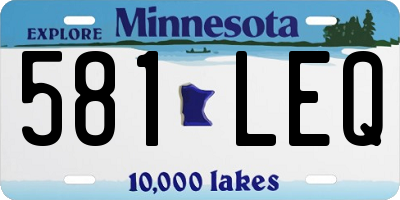 MN license plate 581LEQ