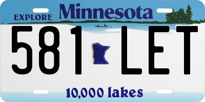 MN license plate 581LET