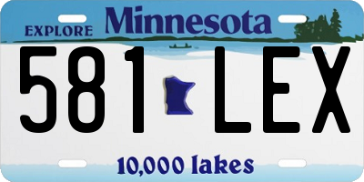 MN license plate 581LEX