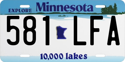 MN license plate 581LFA